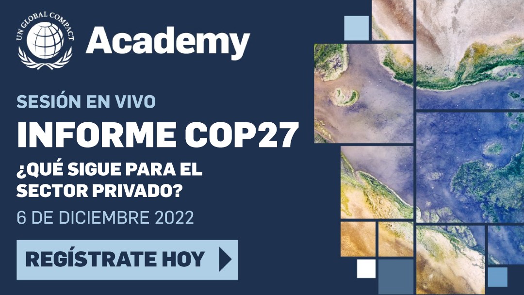 pactoglobal's tweet photo. 🔴 @globalcompact organiza una sesión en vivo de la plataforma #Academy 🎓 para presentar un Informe de la #COP27 y sus principales conclusiones.

🗓️ ¡Únete a nosotros el 6 de diciembre!
🔗 Regístrate aquí: https://t.co/LQAUHdknXD https://t.co/McWdQG0sIf