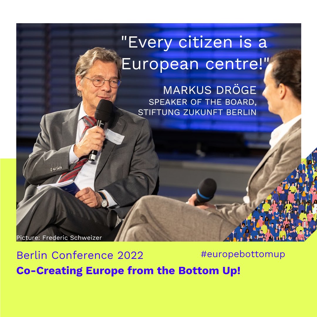 With the Berlin Conference 2022 behind us, we are happy to have created a place for debates on European subjects, to contribute to a culture of dialogue, and to create synergies for a common bottom-up future of Europe. Conference summary: europebottomup.eu/berlin-confere… #europebottomup