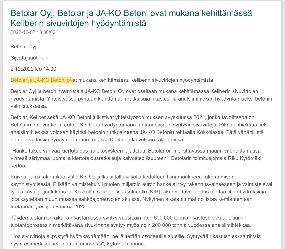 zijoittaja's tweet photo. Pieni pikkujouluhuumoriannos tähän väliin…#Betolar ja JA(n)KO Betoni yhteistyöhön. 🥳😀 #kummeli #thisishumour https://t.co/Hxxn1Q9Te9