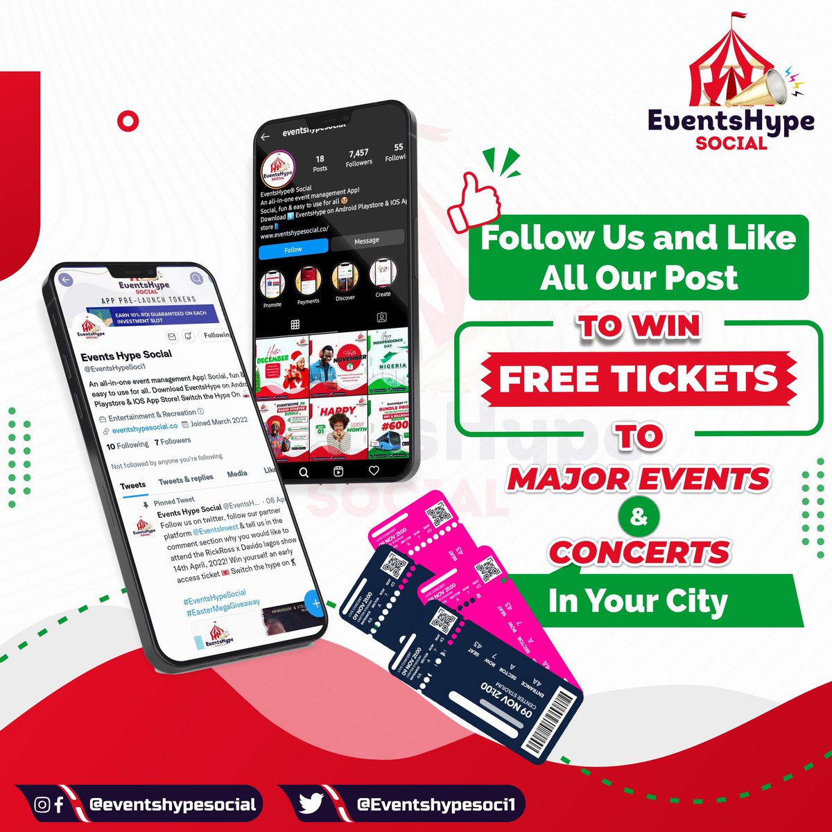 EventsHypeSoci1's tweet photo. Tell us what event you would like to attend this December 2022 after following and liking all our post πͺ§
You could win yourself a FREE ticket to attend! EventsHype Social - Switch the hype on ππͺ©
πͺ#Eventhype
πͺ#eventsinlagos
πͺ#followfortickets
πͺ#likeforlikes
πͺ#concerts https://t.co/v6S5TGuXvL