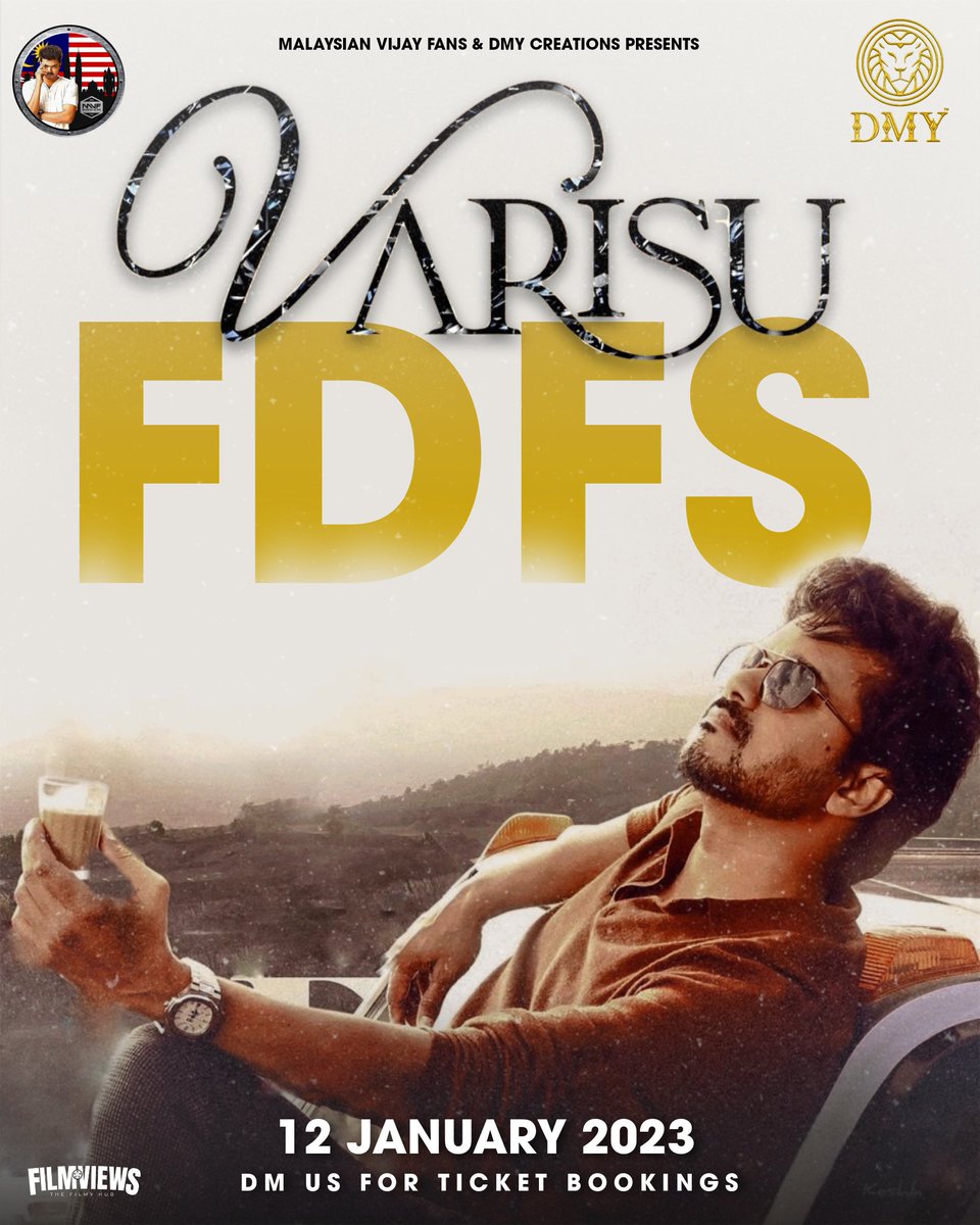 FilmViews_MY's tweet photo. #Varisu Malaysia FDFS Ticket Sales Open Now! Book Your Tickets Now!

Get Ready For The Biggest Fan Club Festival 🇲🇾💥

Malaysia Release by #DMYCreations

@TeamMVF #Thalapathy @actorvijay #VarisuFDFS #MalaysianVijayFans #FilmViews https://t.co/CHz4dpxNub