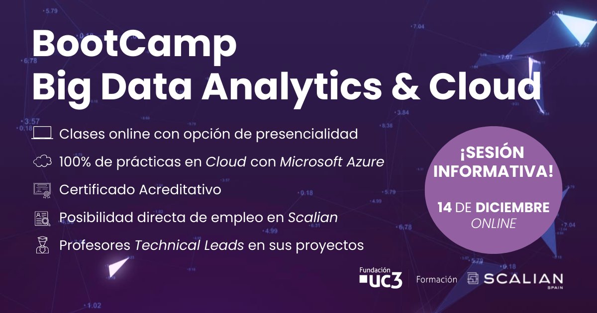 Descubre nuestro nuevo Bootcamp de la mano de <a href="/scalianspain/">Scalian Spain</a> para profundizar en el mundo de los datos.
fundacion.uc3m.es/formacion/big-…
Apúntate a la Sesión Informativa (ONLINE) el próximo 14 de diciembre 📅
linkedin.com/events/sesi-ni…