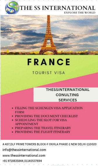 THESSINTERNATIONAL
France tourist visa
#europevisa 
#schengenvisa 
#thessinternational 
thessinternational.com
info@thessinternational.com