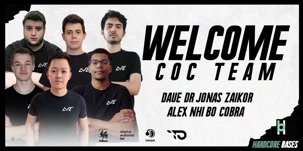 📢LINEUP COC 

aVe eSport 2023 team big announcement ! 👀

Here we go with @Dave_2502 <a href="/AlexClash_/">Alex</a> @DrJonasCoC <a href="/CobraClash/">Cobra</a> @Zaikor4 and @Nhibo17 💪

With the support of Hardcore Bases <a href="/hardcorebases/">hardcorebases</a>
Let's go ! 🔥

#ClashEsport #ACTIVITEWIN 🤍