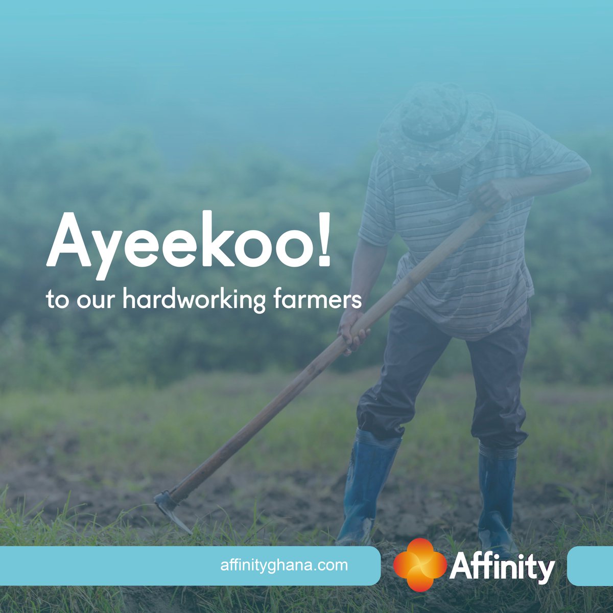 AffinityGhana's tweet photo. Ayekoo to all farmers for working against the odds to put food on our plates. Please be advised that our branches are closed today. Our mobile money channels, however, are available for use. https://t.co/xW1Y0JcWGM