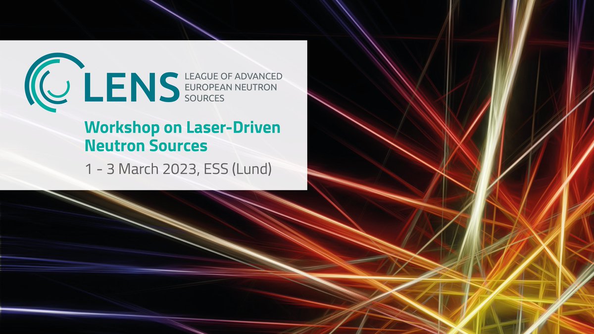 Registration is open for the LENS workshop on #Laser-driven #Neutron Sources

📅 1 -3 Mar 2023     📍ESS, Lund 🇸🇪

Join the discussion on future options for neutron production👉 lens-initiative.org/2022/12/02/len…