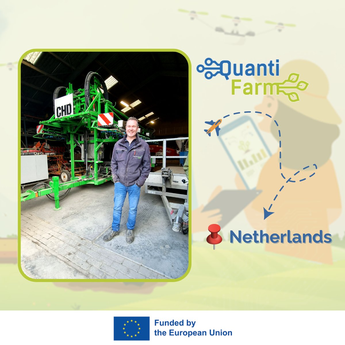 quantifarm's tweet photo. 🧳QuantiFarm is off to📍the Netherlands for two more #testcase visits!
👁Our eye-opening visit in two innovative farms in the Netherlands revealed that utilising #farmingtechnologies is a promising way to deal with the increasing scarcity of our resources! https://t.co/Aoqx9vwAnp