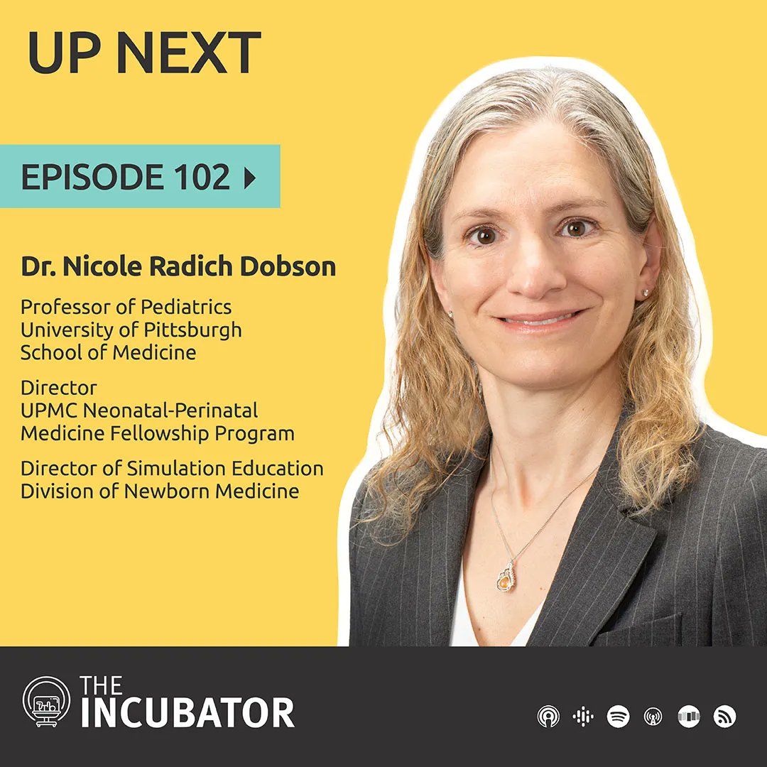 nicupodcast's tweet photo. Tune in on Sunday for our next episode - a conversation with Dr. Nicole Radich Dobson, Professor of Pediatrics at @PittHealthSci.

#MedEd #MedStudentEd #NICU #Neonatal #NEOTwitter https://t.co/fWn69XR937