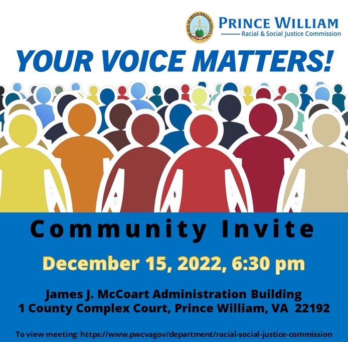 ei_pwc's tweet image. Join us for the next Racial & Social Justice Commission meeting Thursday, December 25, at 7 PM.