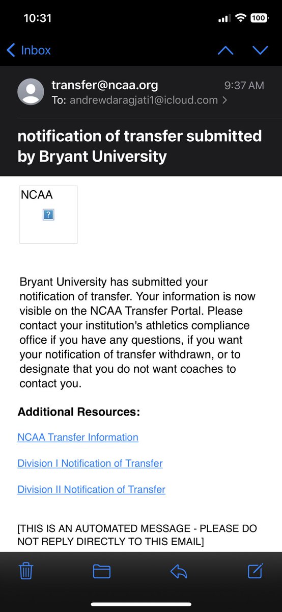 Thank you Bryant. I am officially in the transfer portal with 3 years of eligibility. -FCS Transfer Kicker -3.31 GPA -andrewdaragjati1@icloud.com Film Link: youtu.be/kxS6n7ueISA