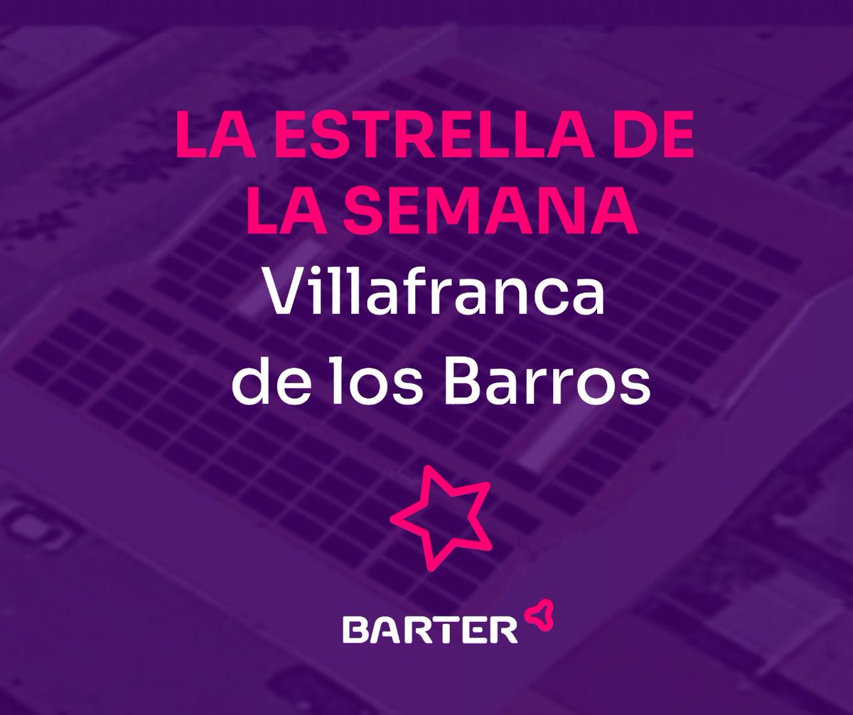 BarterEnergy's tweet photo. ⭐LA ESTRELLA DE LA SEMANA⭐
Nueva instalación 📍nave de Villafranca de los Barros, Badajoz.👉 https://t.co/89fnbali0r
En Barter no paramos de crear comunidades solares, nuestro objetivo es democratizar la energía solar y que todos tengamos acceso a ella. 🌞 https://t.co/z3ma1J64eq
