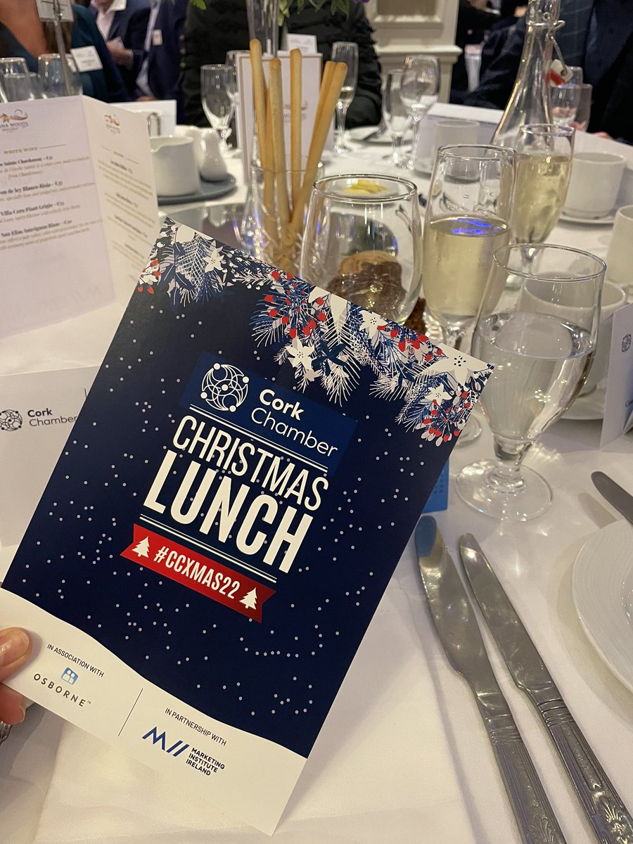 Delighted to be attending the @CorkChamber Christmas Lunch 🎄 with @miicork #CCXMAS22