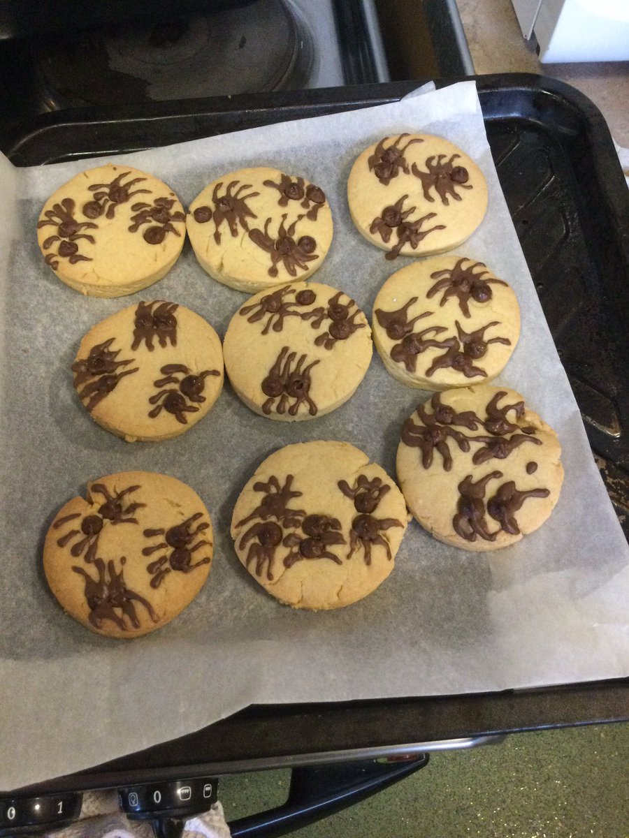 EPSMsSutherland's tweet photo. Our core book this week is ‘Aaaarrgghh Spider’. Today we decided to make some spider cookies. 
@hussain_roksana @Eastfield_EN3 @Ivy_Trust https://t.co/kz5tJCIC3m