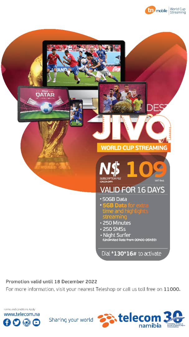 ceotelnam's tweet image. #FIFAWorldCup2022 #TelecomNamibia #Jiva @TelecomNamibia @TN_SupportDesk