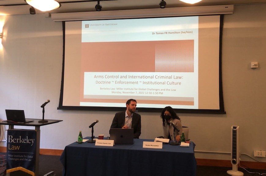 Rethinking SLIC (@rethinkingslic) on Twitter photo On 7th of November, SLIC member <a href="/TomHamilton/">Tom Hamilton</a> spoke at <a href="/BerkeleyLaw/">UC Berkeley Law</a> on Arms Trade and International Criminal Law which was moderated by Professor Saira Mohamed of Berkeley Law and organised by Professor Christopher Kutz with Professor Saira.
More at: rethinkingslic.org/blog/news/163-… On 7th of November, SLIC member <a href="/TomHamilton/">Tom Hamilton</a> spoke at <a href="/BerkeleyLaw/">UC Berkeley Law</a> on Arms Trade and International Criminal Law which was moderated by Professor Saira Mohamed of Berkeley Law and organised by Professor Christopher Kutz with Professor Saira.
More at: rethinkingslic.org/blog/news/163-…