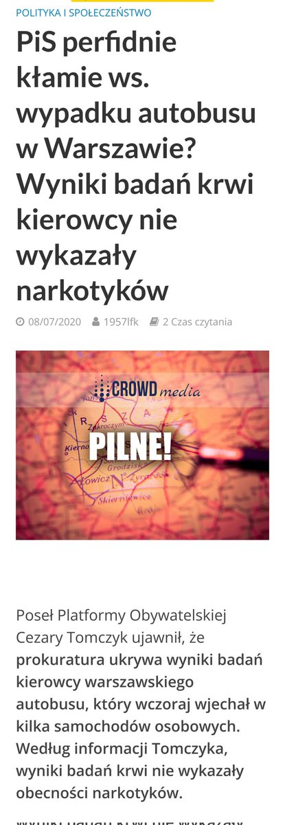 EmiliaKaminska's tweet photo. Przypomnijmy czemu informacje ze śledztwa w sprawie wypadku autobusu przy ul. Klaudyny były tak ważne dla sztabu @trzaskowski_ oraz w jaki sposób politycy @Platforma_org i ich sokoburaczane media kłamali na temat narkotyków u kierowcy, żeby ratować wizerunek swojego kandydata. https://t.co/zM6fpd6RbA