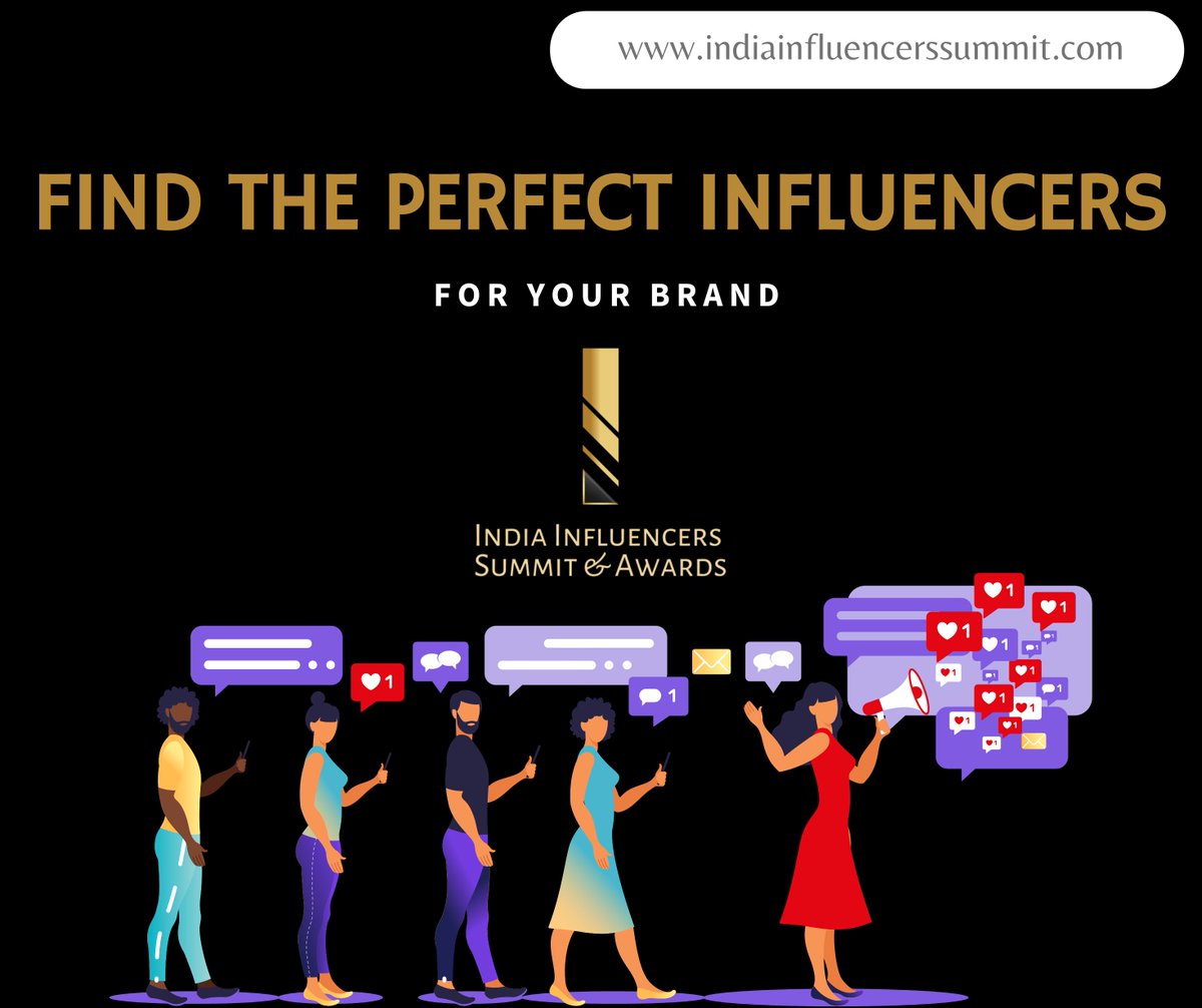 influence_india's tweet photo. If you are a brand looking for influencers for your marketing campaign you are at the right place, India Influencers Summit and Awards 2023 is an exclusive assemblage of influencers under one roof. Hurry up! What are you waiting for register yourself for the Summit. https://t.co/bSTKn4z8vt