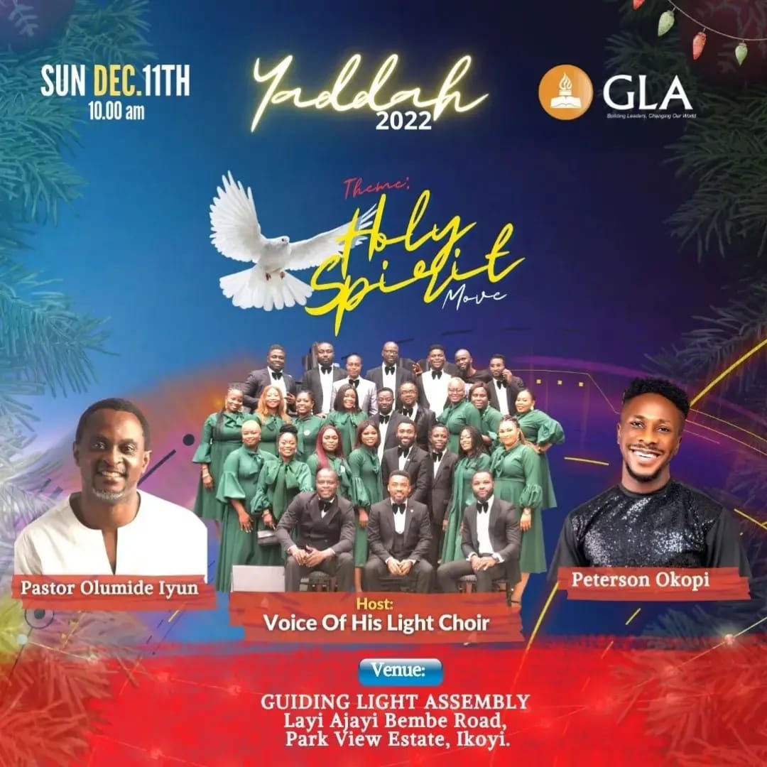 guidinglightGLA's tweet photo. When we said December has a lot of good tidings for you Yaddah 2022 is one of them

Don't miss out on Yaddah 2022 cause  the Holyspirit has a lot to offer you before the year ends.

Tell a friend to tell a friend.

Save the date.

#guidinglightassembly 
#Yaddah2022 https://t.co/5PC1F6XMo9