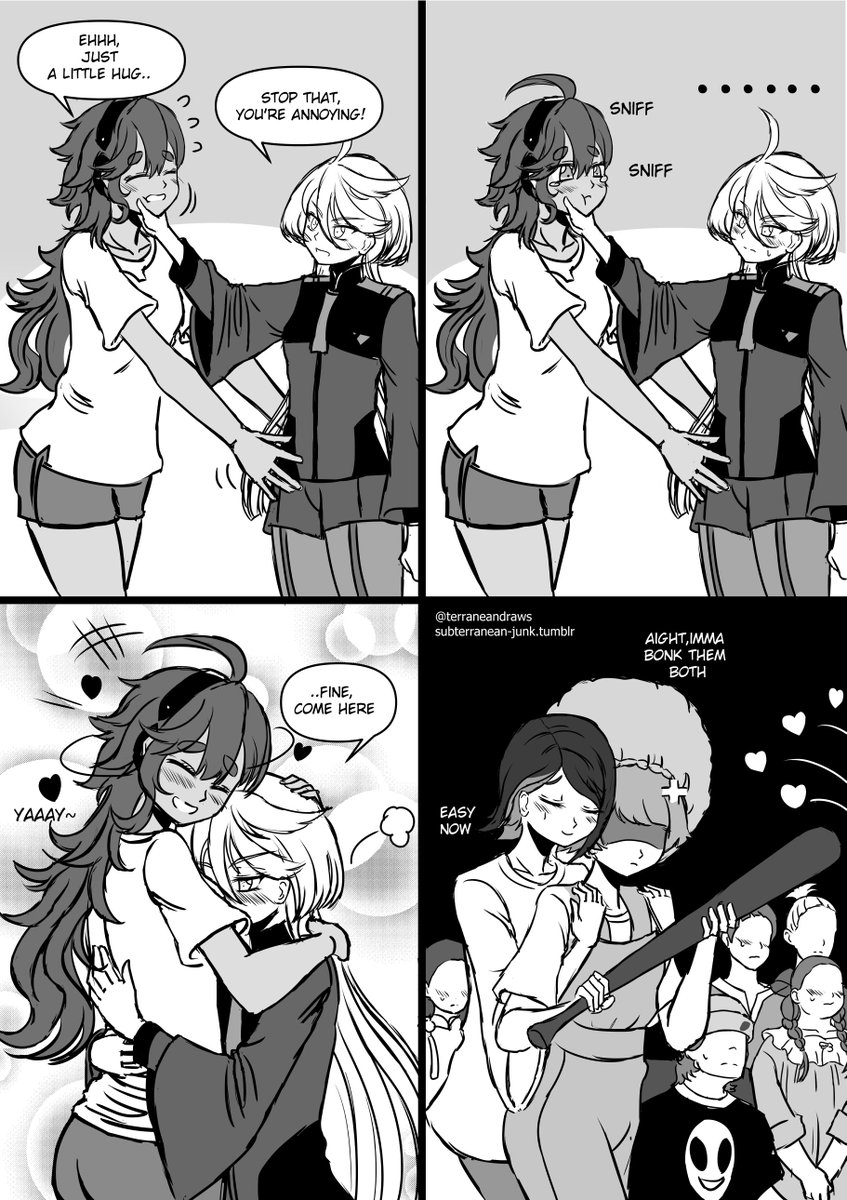 terraneandraws's tweet image. she just wanted a hug miomio #G_Witch #スレミオ #sulemio