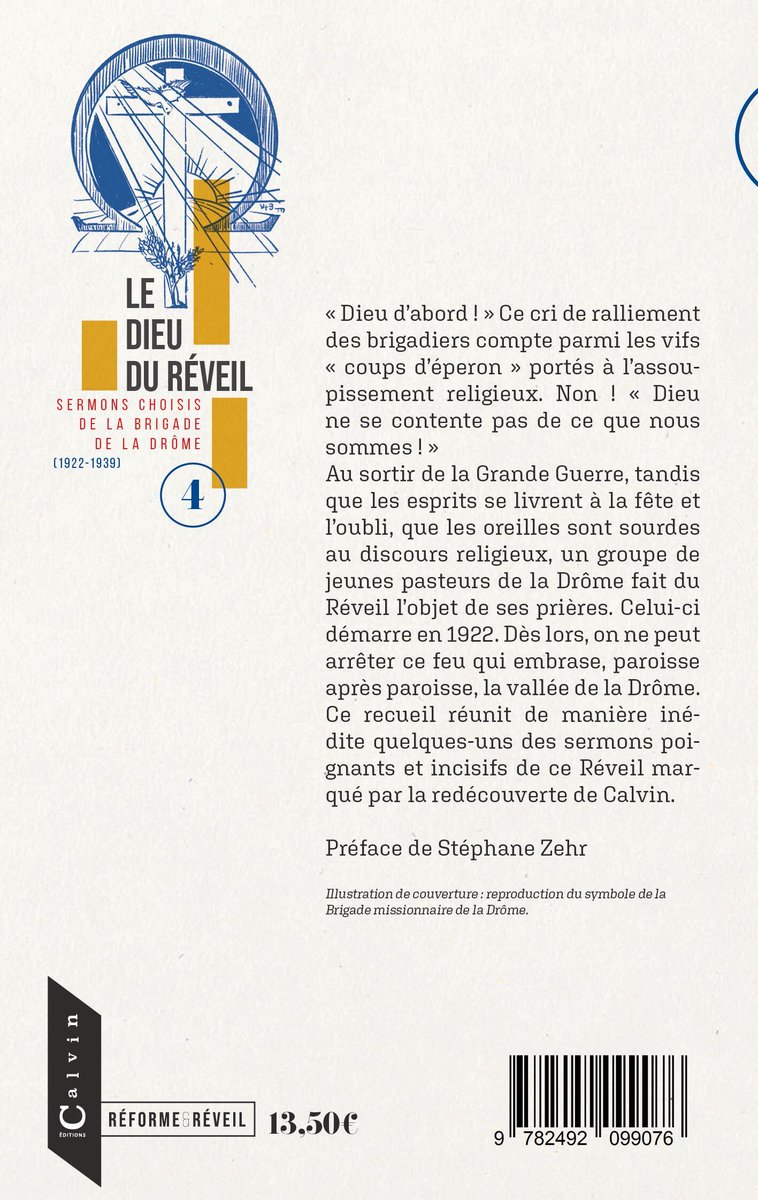 📕Coming soon !

Le Dieu du Réveil, Sermons choisis de la Brigade de la Drôme (1922-1939), dans la coll. "#Réforme et #Réveil"

Cent ans après, retrouver la verve et le message du Réveil de la Drôme <a href="/XL6com/">Excelsis</a> <a href="/BLFEditions/">BLF Éditions</a> <a href="/clcfrance/">clcfrance</a> <a href="/LibProtestante/">LibrairieProtestante</a> <a href="/Librairie7ici/">Librairie7ici</a> <a href="/CalvinDiffusion/">CalvinDiffusion</a>