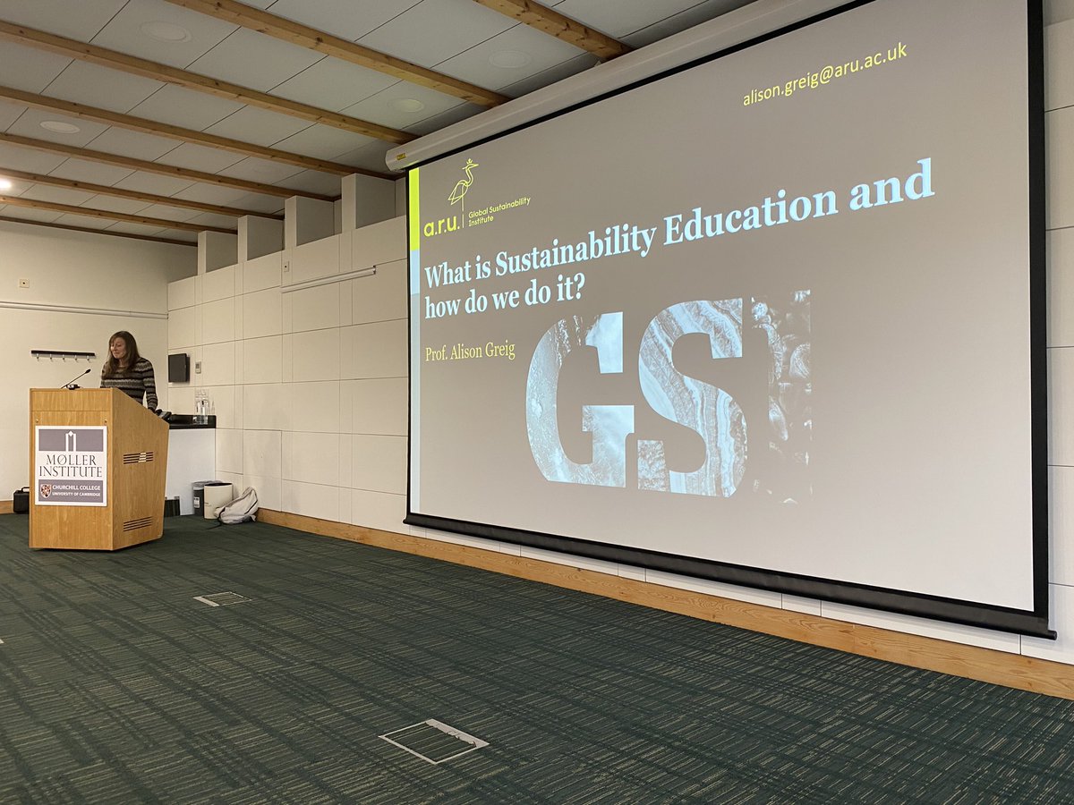 CambridgeAVA's tweet photo. An absolute pleasure to have Alison Greig here from @GSI_ARU with her keynote on ‘What is Sustainability Education and how do we do it?’  

#Sustainability #AccesstoHE #CAVACON22 https://t.co/FUf6mE5CeD
