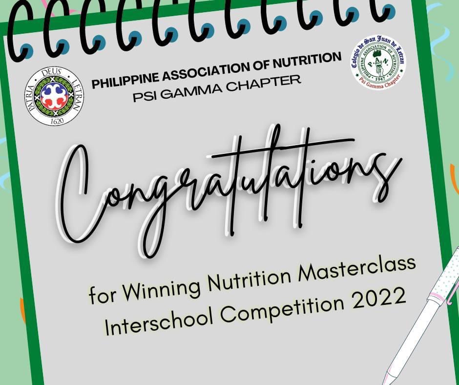 PANPsiGamma's tweet photo. We would like to congratulate our 4th-year students for placing 2nd-runner-up in the Nutrition Masterclass Interschool Competition 2022.

TATAK ARRIBA! TATAK LETRAN!

#ArribaND
#PAN2223
#DSATogether https://t.co/5Ln3LVTiOZ