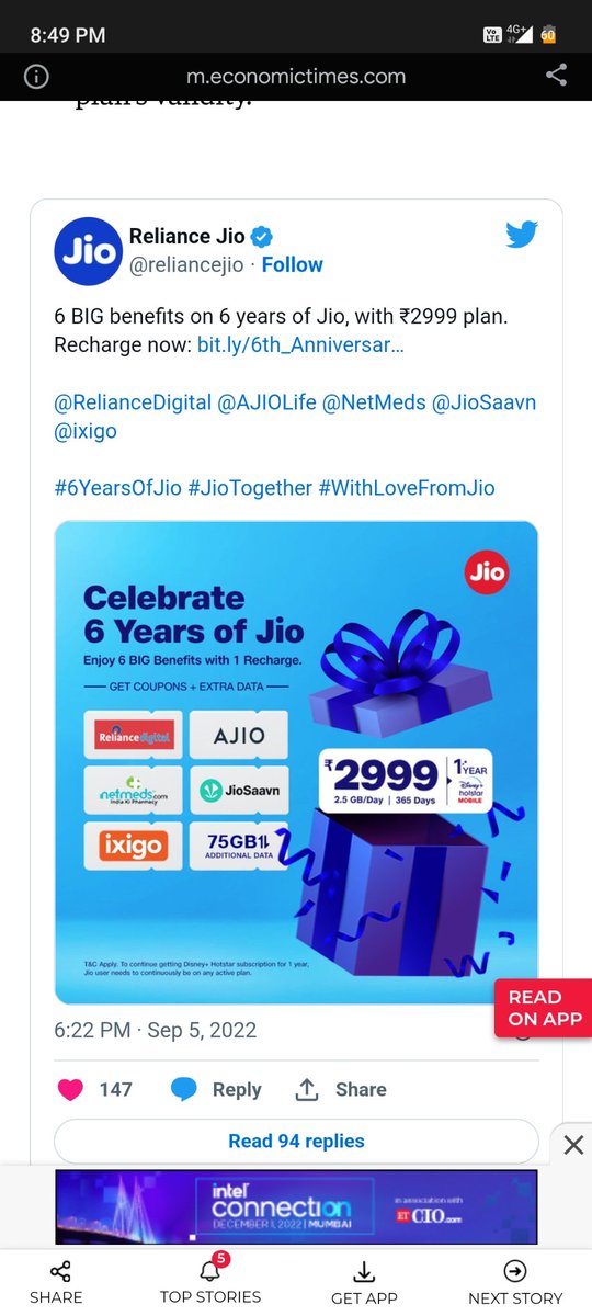 arvind75law's tweet photo. @MukeshAmbanima 
Sir, I have purchased this plan, but I have been denied Disney hotstar subscription as promised. My grievance is not being heard by the concerned people. https://t.co/4OuYriUFjx