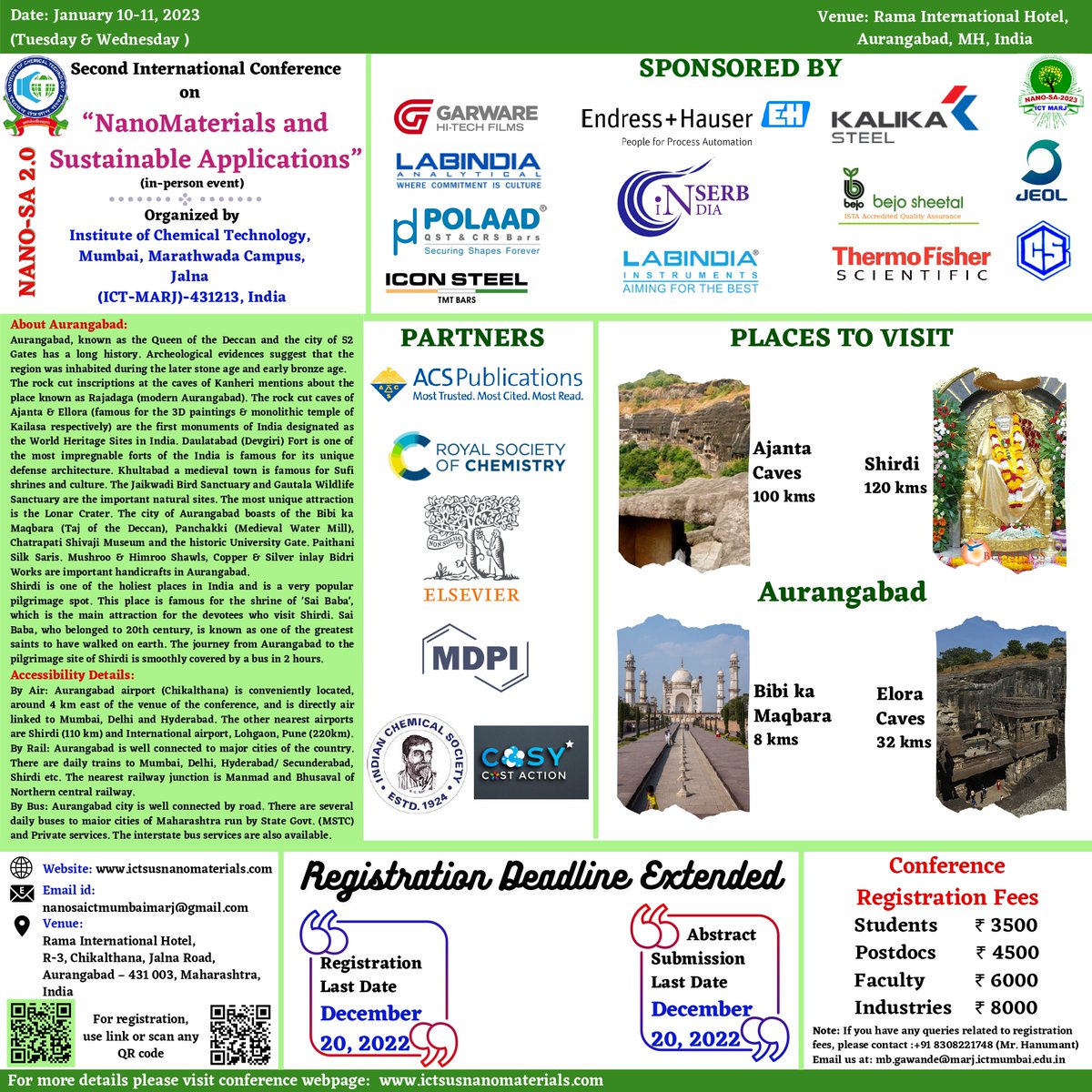 Prof. Manoj B. Gawande, FRSC, Doc (habil) (@drmanojbgawand1) on Twitter photo Nanosa-2023 updates:
The registration deadline has been extended until December 20th.
If you want to attend or present your work at the conference, register now. <a href="/ICTMumbai1933/">Institute of Chemical Technology</a>, <a href="/ACSSustainable/">ACS Sustainable Journals</a> , <a href="/ACSEnergyLett/">ACSEnergyLett</a>, <a href="/ACSChemRev/">Chemical Reviews</a> , <a href="/ICT_MARJ/">ICT-MARJ</a> , <a href="/green_rsc/">Green Chemistry</a> Nanosa-2023 updates:
The registration deadline has been extended until December 20th.
If you want to attend or present your work at the conference, register now. <a href="/ICTMumbai1933/">Institute of Chemical Technology</a>, <a href="/ACSSustainable/">ACS Sustainable Journals</a> , <a href="/ACSEnergyLett/">ACSEnergyLett</a>, <a href="/ACSChemRev/">Chemical Reviews</a> , <a href="/ICT_MARJ/">ICT-MARJ</a> , <a href="/green_rsc/">Green Chemistry</a>