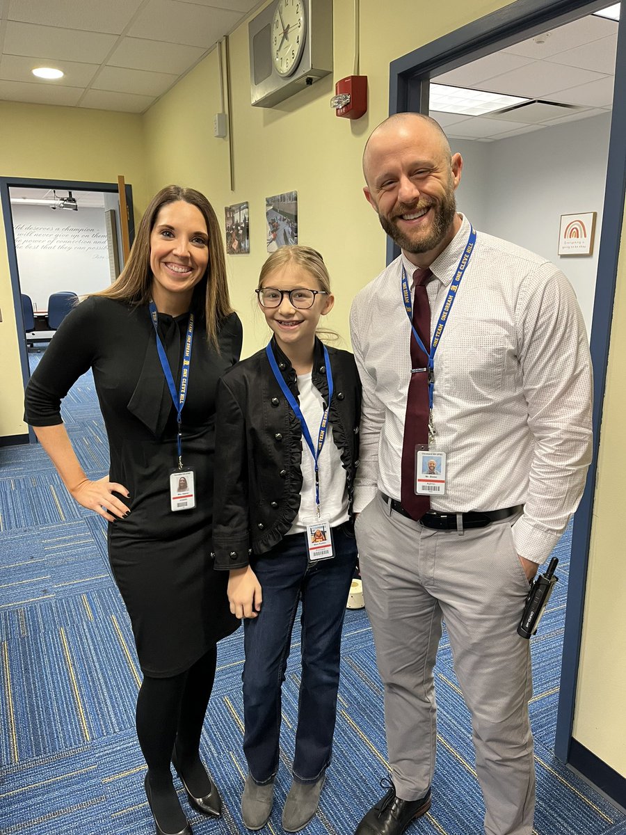 Meet <a href="/CleveHillMS/">CleveHill Middle Sch</a> Principal of the Day: Maddy R! She’ll be leading our building today, while <a href="/mrbielec/">Scott Bielec</a> and I take the day off! 😂 Thanks to the <a href="/clevehill_pta/">Cleveland Hill PTA</a> for providing this opportunity to her!