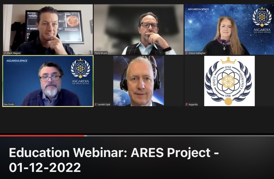 Yesterday’s webinar with <a href="/markwagner/">Mark Wagner, Ph.D.</a> of Human Space Program describing Ares Learning project and educational goals for our future in space went very well, excellent discussion. Thanks, Dan Profir &amp; all! <a href="/AsgardiaSpace/">Asgardia</a> #space #spaceeducation #spaceculture youtu.be/50yxmmidiKE