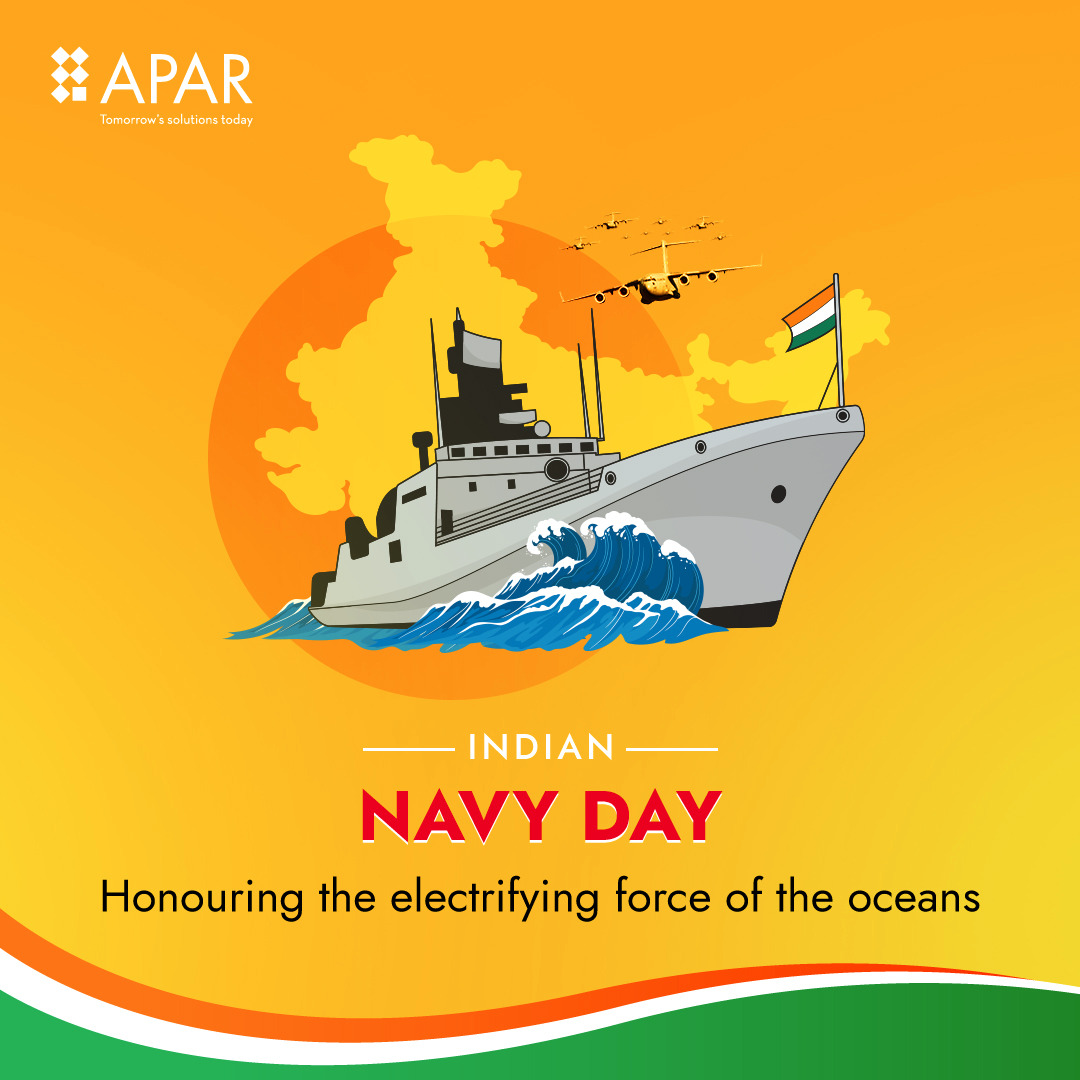 AparLdc's tweet photo. We are proud of the energetic Indian naval personnel for their selfless efforts to protect our maritime borders. APAR honours the brave sons of the sea on this #IndianNavyDay.
#APAR #wires #cables #Indiannavy #Indian #Jaihind #IssTaarkiShaktiAPAR #50yearsoflife #Ebeamtechnology https://t.co/XcYO7dabIx