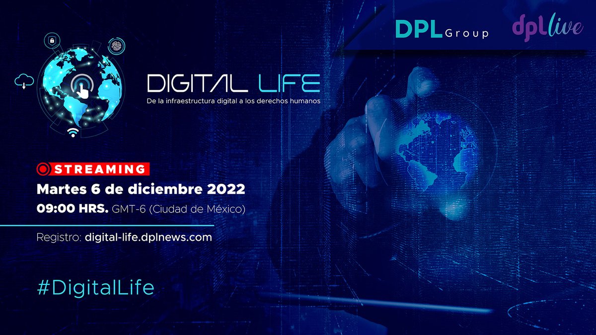dpl_news's tweet photo. ¡PRÓXIMAMENTE!🌐
#DigitalLife, de la #infraestructura digital a los derechos humanos.📲
📆 6 dic.
🕘9.00 hrs.
Registro: https://t.co/zDdAnR6lIu
📌Un evento de DPL Group y #DPLLive
📌Patrocinado por @Qualcomm y @Meta
#Plataformas #economíacolaborativa #TransformaciónDigital https://t.co/3Mv6OYaIg5