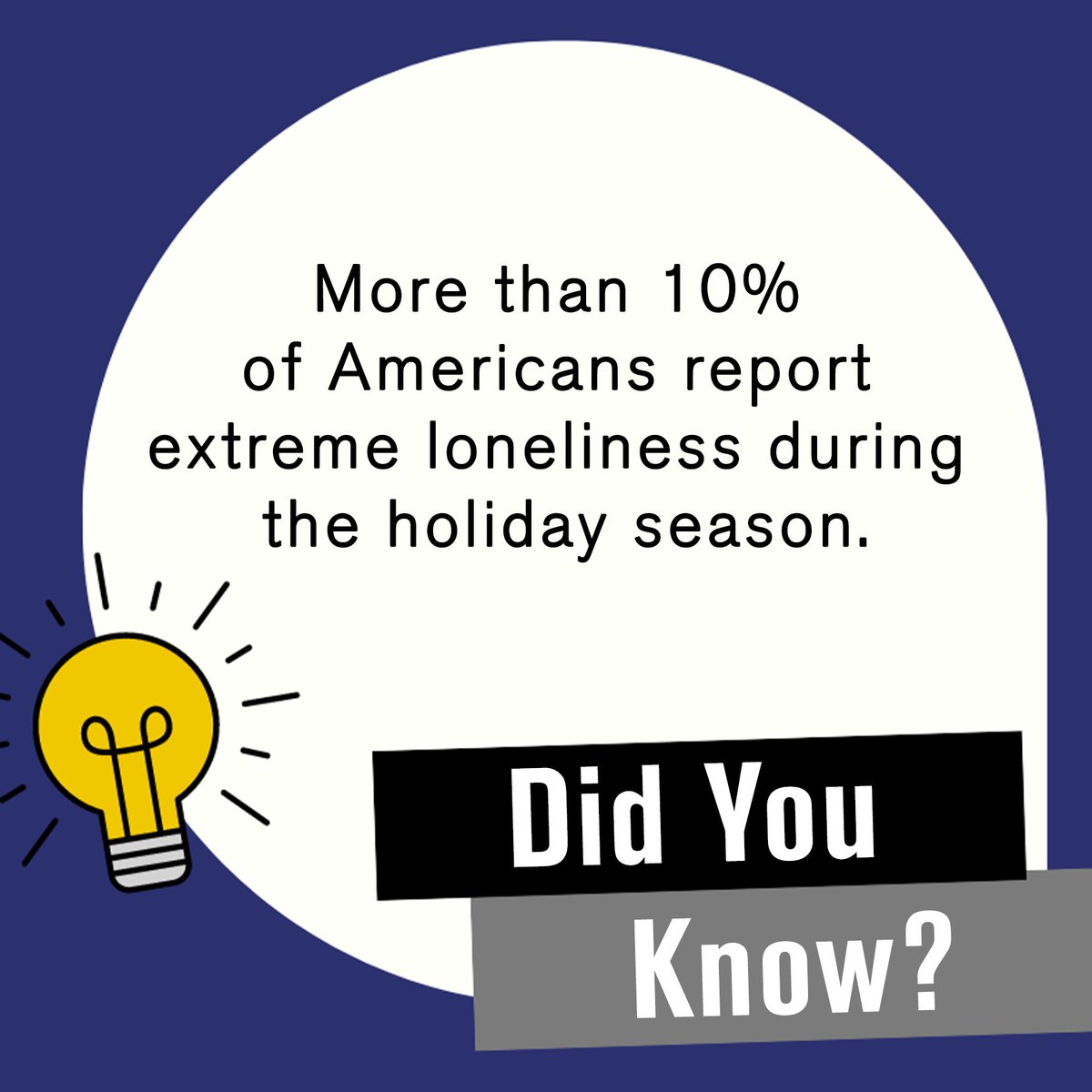michiganspil's tweet image. More than 10% of Americans report extreme loneliness during the holiday season. If you are feeling lonely or isolated as 2022 draws to a close, find your local CIL at dnmichigan.org/cils/ to learn about events, groups, and other opportunities to connect with others.