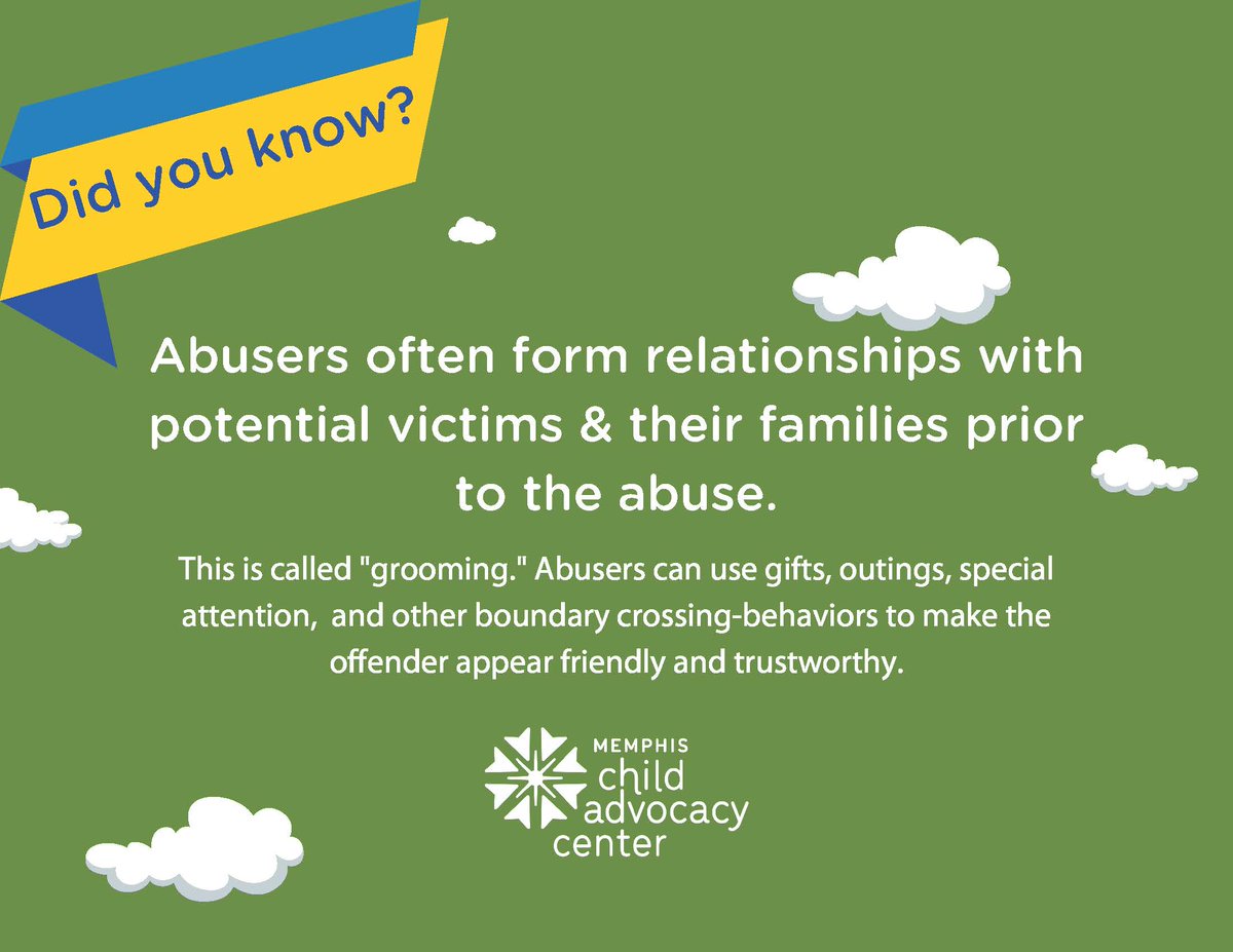 Learn more about grooming behavior in our virtual Stewards of Children sexual abuse prevention course. Our next free class is Wednesday, December 7, from 1 – 3:30pm. Register with Lauren at lkissinger@memphiscac.org or 901.888.4301 by 5pm, Friday, December 2. #StewardsofChildren