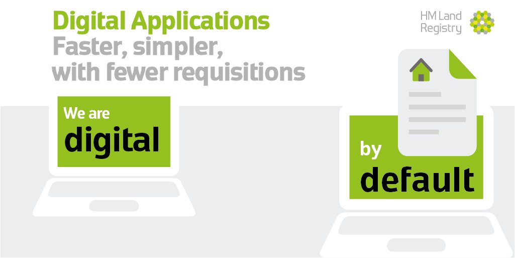 HMLandRegistry's tweet image. Digital applications are now the default for business customers submitting applications to change the register. Find out more in our latest blog: 
hmlandregistry.blog.gov.uk/2022/11/28/the…

#DigitalByDefault #Conveyancing