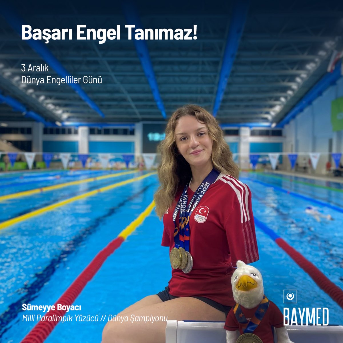 Başarı Engel Tanımaz!

Başarıları ile bizleri gururlandıran Sümeyye Boyacı, Dünya şampiyonluğu ve Avrupa şampiyonluğu dâhil olmak üzere birçok başarıya imza atmıştır.

3 Aralık Dünya Engelliler Günü Kutlu Olsun!

#Haskan #Baymed #3Aralık #EngellilerGünü