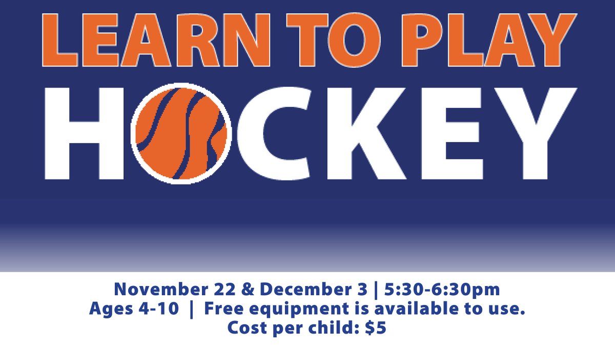 ColumbusINParks's tweet image. December 3 | 5:30-6:30pm |  Ages 4-10 | $5 | Hamilton Community Center &amp;amp; Ice Arena
Mastery of the fundamental skills and the FUN of playing are essential to the development of lifelong interest in hockey.  Please arrive 30 minutes early to get fitted for your equipment!