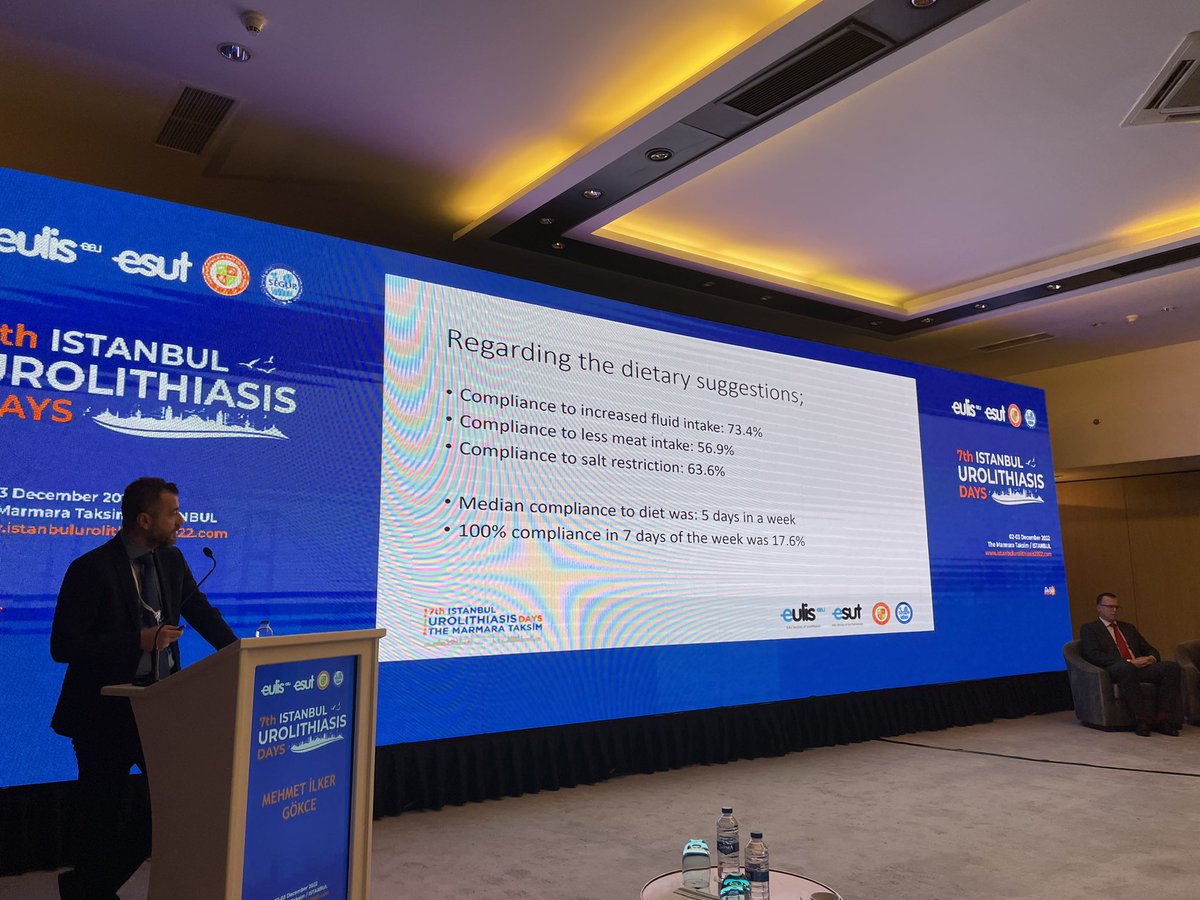 Feyzi Arda ATAR (@ardatar) on Twitter photo COMET trial by <a href="/migokce/">Mehmet Ilker Gökce</a> at #IUD22
✅median compliance to diet was 5 days in a week
✅100% compliance in 7 days of the week was 17.6% <a href="/drkemalsarica/">Kemal Sarıca</a> <a href="/tzevattefik/">Tzevat TEFIK</a> <a href="/guven_selcuk/">Selçuk Güven</a> <a href="/elgrecocan/">Murat Can Kiremit</a> <a href="/ISlithiasisdays/">Istanbul Urolithiasis Days</a> COMET trial by <a href="/migokce/">Mehmet Ilker Gökce</a> at #IUD22
✅median compliance to diet was 5 days in a week
✅100% compliance in 7 days of the week was 17.6% <a href="/drkemalsarica/">Kemal Sarıca</a> <a href="/tzevattefik/">Tzevat TEFIK</a> <a href="/guven_selcuk/">Selçuk Güven</a> <a href="/elgrecocan/">Murat Can Kiremit</a> <a href="/ISlithiasisdays/">Istanbul Urolithiasis Days</a>