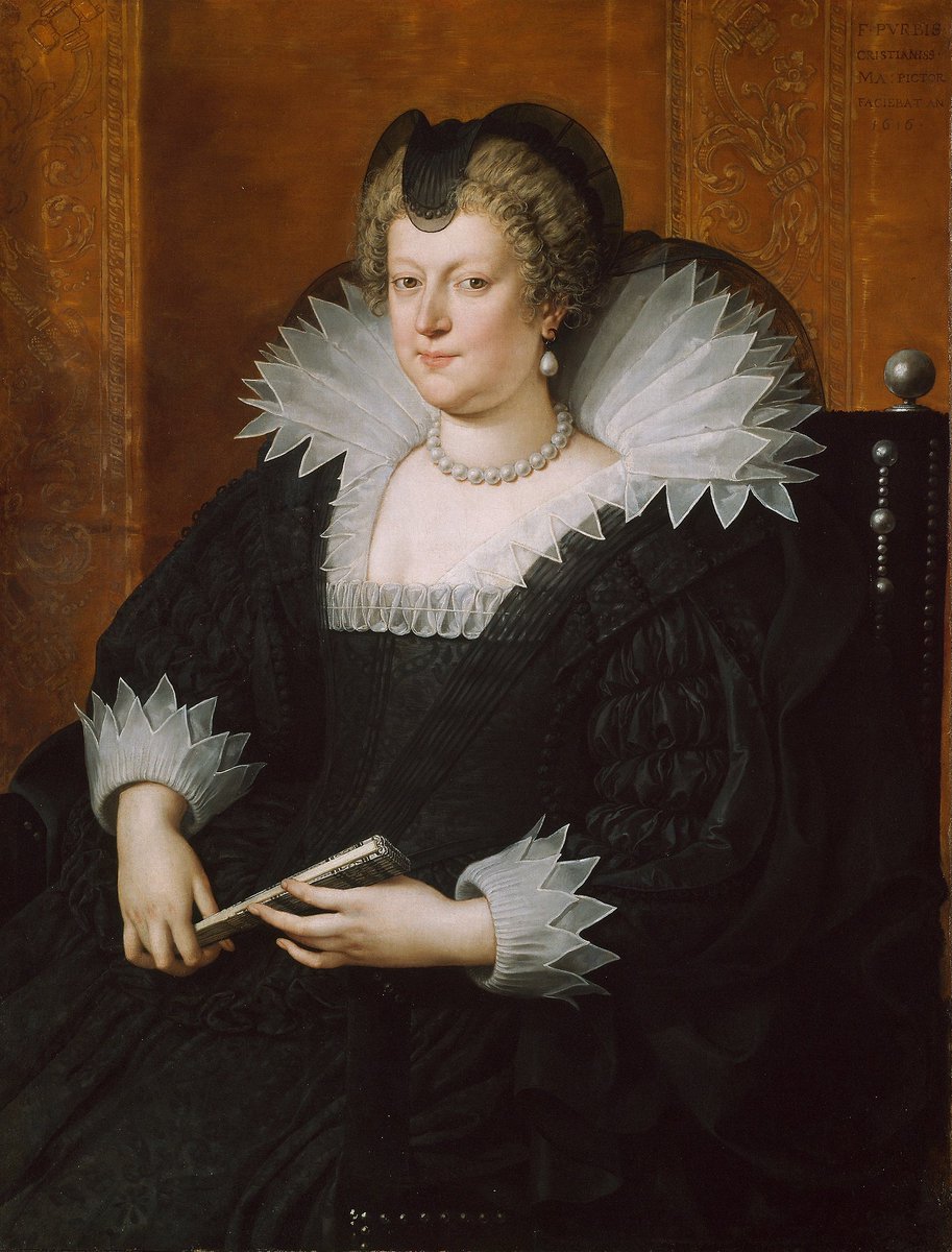 KingCharlesIIE's tweet photo. Marie de' Medici (1575 – 1642) was Queen of France and Navarre as the second wife of King Henri IV of France of the House of Bourbon, and Regent of the Kingdom of France  during the minority of her son, Louis XIII of France. Maternal Grandmother of King Charles II of England. https://t.co/zcJ29Xet5t