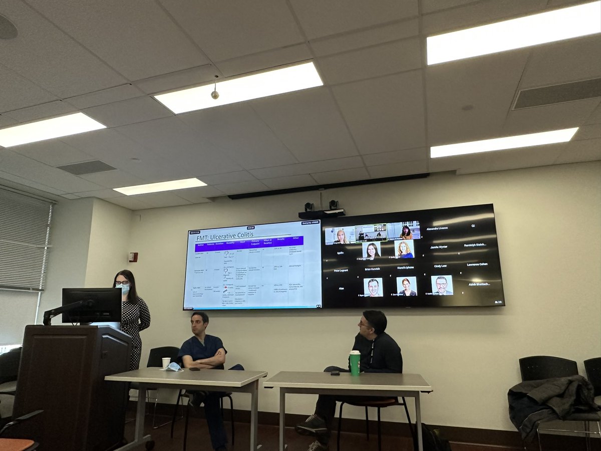 Mount Sinai Hospital GI Fellowship Program (@msh_gi_fellows) on Twitter photo Congrats to Dr. Jennifer Claytor on a truly impressive <a href="/MountSinaiGI/">Mount Sinai Division of Gastroenterology</a> “Controversies in GI” discussing non-C.diff indications for fecal transplant! Special thanks to panelists <a href="/grinsa01/">Ari Grinspan</a>, Dr. Louis Cohen, <a href="/DrJessicaA/">Jessica R Allegretti</a>, and Dr. Najwa El-Nachef!
Key Q: “How would you FMT yourself?” Congrats to Dr. Jennifer Claytor on a truly impressive <a href="/MountSinaiGI/">Mount Sinai Division of Gastroenterology</a> “Controversies in GI” discussing non-C.diff indications for fecal transplant! Special thanks to panelists <a href="/grinsa01/">Ari Grinspan</a>, Dr. Louis Cohen, <a href="/DrJessicaA/">Jessica R Allegretti</a>, and Dr. Najwa El-Nachef!
Key Q: “How would you FMT yourself?”