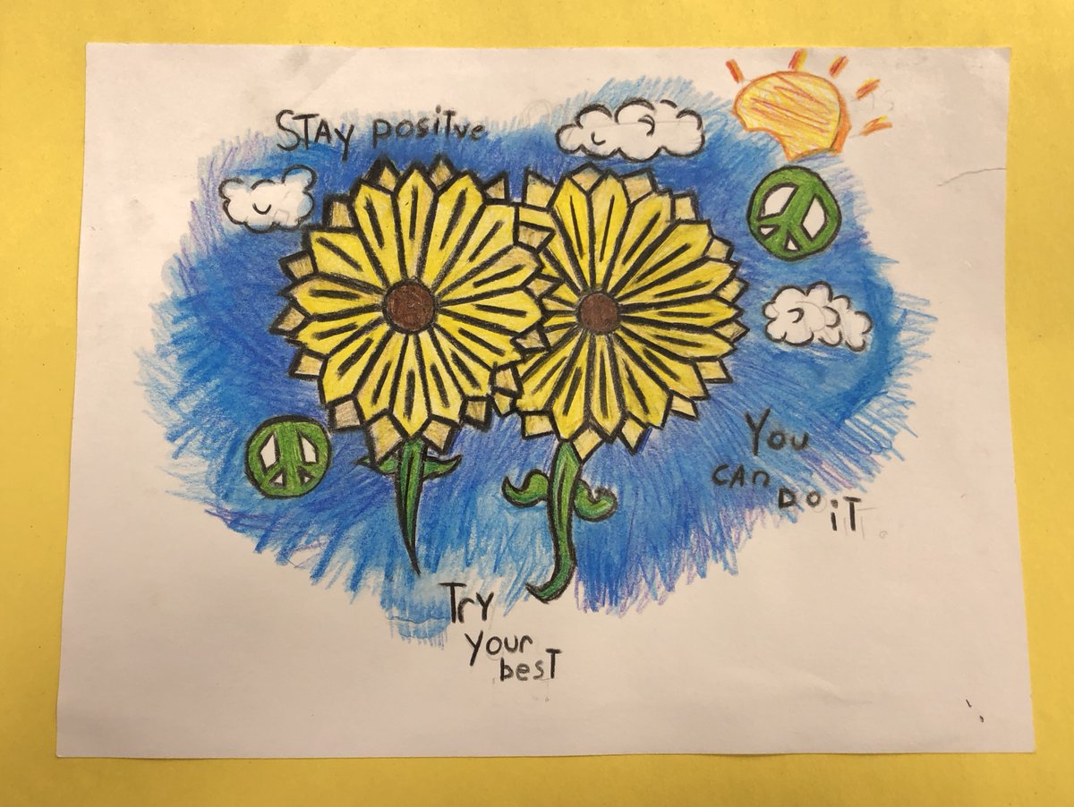 Check out today's featured student artwork entitled “Positive Sunflowers” from the “Hope, Healing and Resilience Through the COVID-19 Pandemic” installation by D.C. of Jamesburg Public School District.