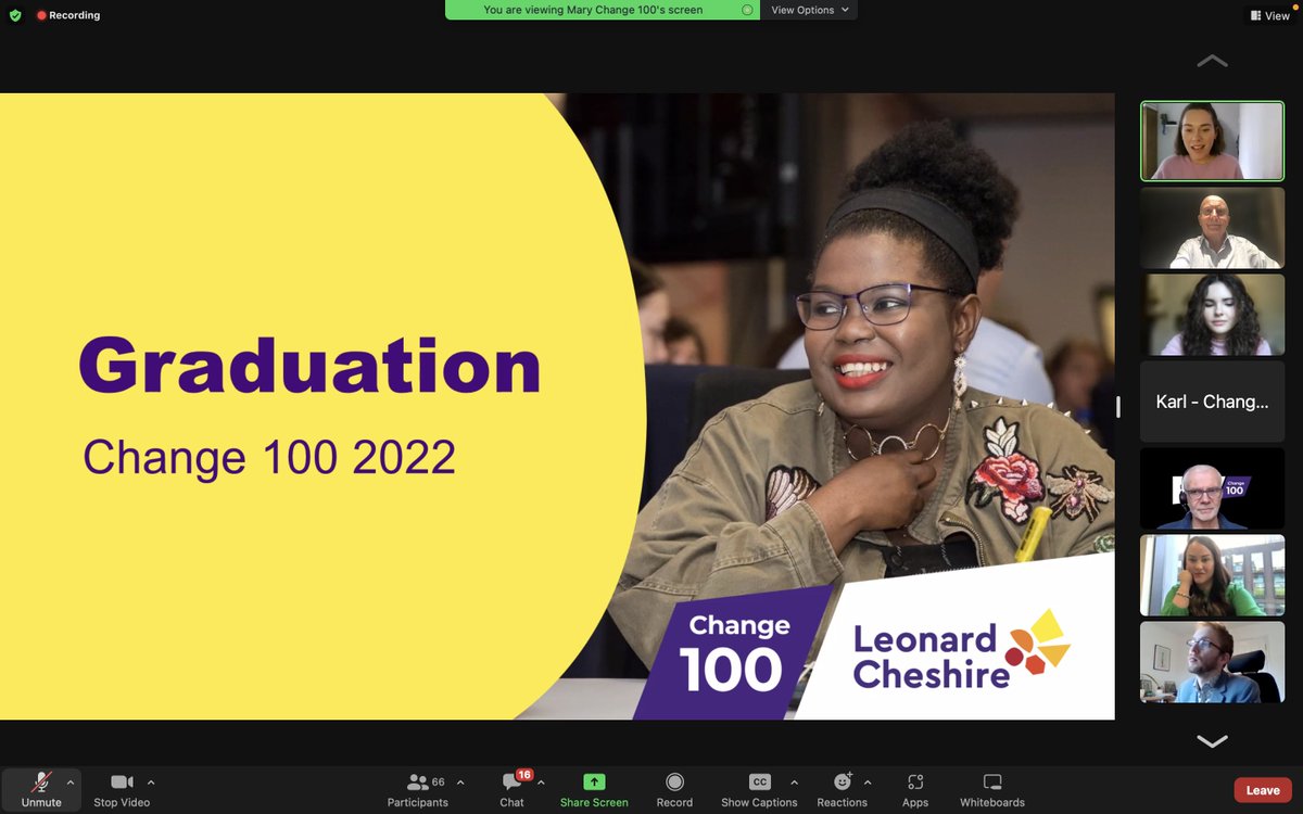Delighted to kick off 2022 #Change100 Graduation Ceremony: <a href="/LeonardCheshire/">Leonard Cheshire</a> 's summer internship programme to place young disabled graduates with employers