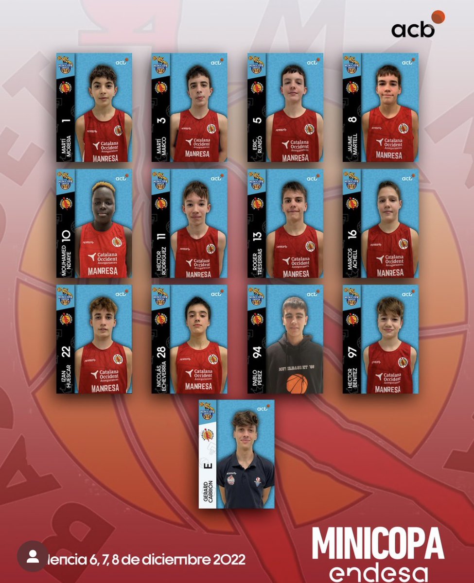 Nuestro jugador Pablo Pérez estará presente en la #MinicopaEndesa como invitado del Manresa. Enhorabuena Pablo.#AúpaMutilbasket
