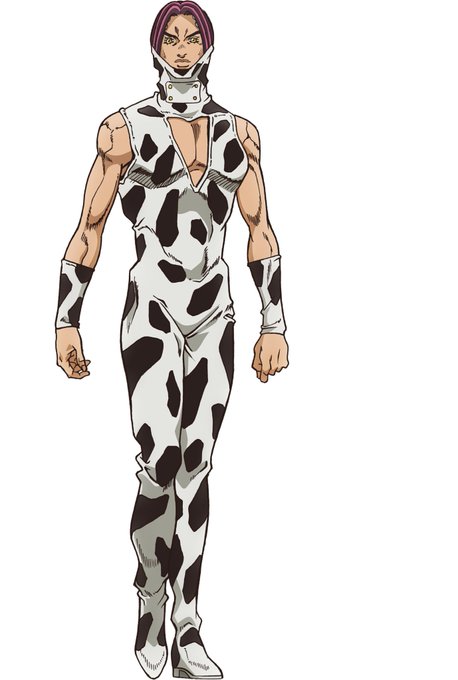 牛柄で胸元が大胆な服だ 