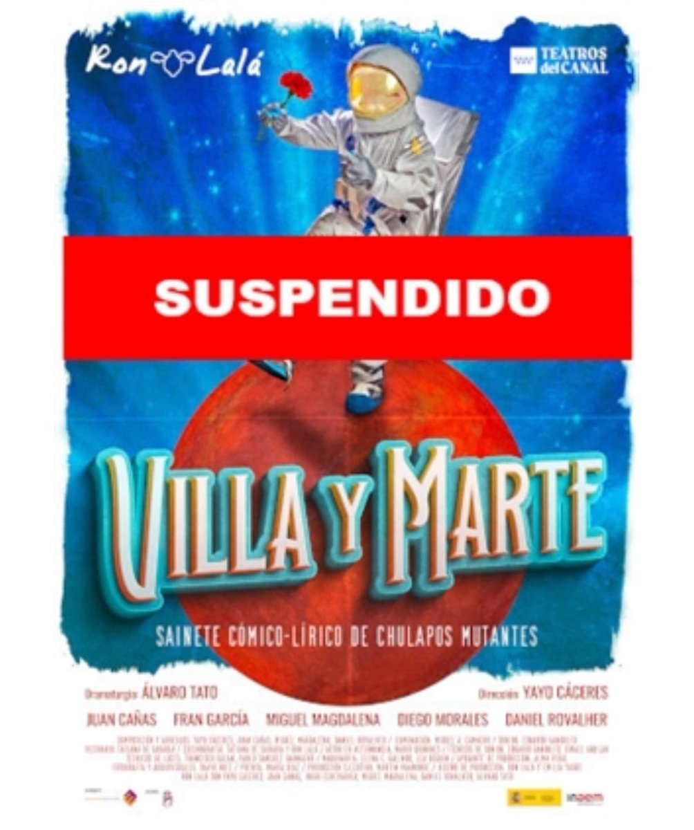 ❌Por motivos ajenos al Auditorio queda suspendida la función de Villa y Marte de mañana 3 de diciembre 2022.

🎟️La devolución de entadas será en los puntos de venta donde se adquirieron y a través de internet se devolverá automáticamente.

Disculpen las molestias.