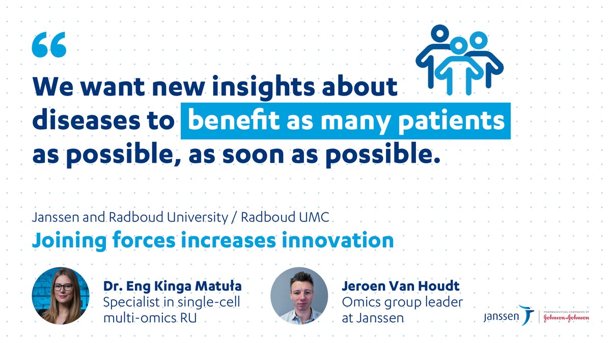 J&J Innovative Medicine Nederland (@jnjinnovmedned) on Twitter photo Sinds 2018 werken wij samen met <a href="/Radboud_Uni/">Radboud University</a> en <a href="/radboudumc/">Radboudumc</a>. Benieuwd hoe onze samenwerking in single-cell technologie verliep? Lees het duo interview tussen onze collega Jeroen Van Houdt en single-cell multi-omics specialist <a href="/KingaMatula/">Kinga Matuła</a> in #BiotechNEWS: bit.ly/3gSDSsP Sinds 2018 werken wij samen met <a href="/Radboud_Uni/">Radboud University</a> en <a href="/radboudumc/">Radboudumc</a>. Benieuwd hoe onze samenwerking in single-cell technologie verliep? Lees het duo interview tussen onze collega Jeroen Van Houdt en single-cell multi-omics specialist <a href="/KingaMatula/">Kinga Matuła</a> in #BiotechNEWS: bit.ly/3gSDSsP