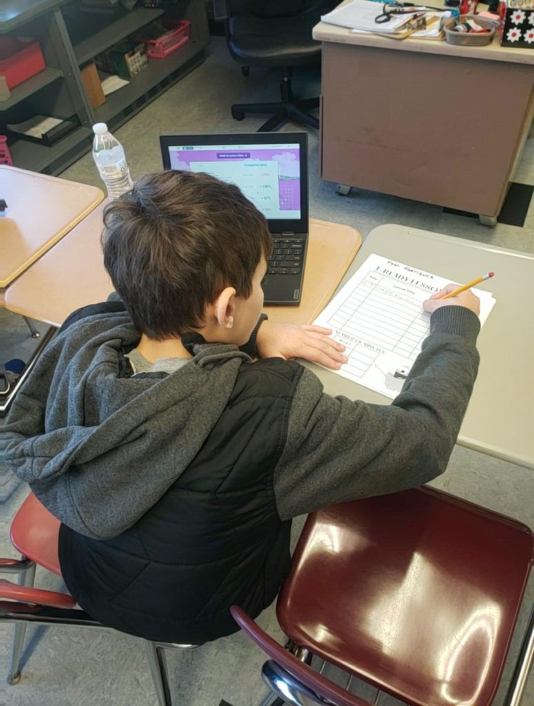 Taking ownership of our  i-Ready progress with our trackers. #6thGradeELA