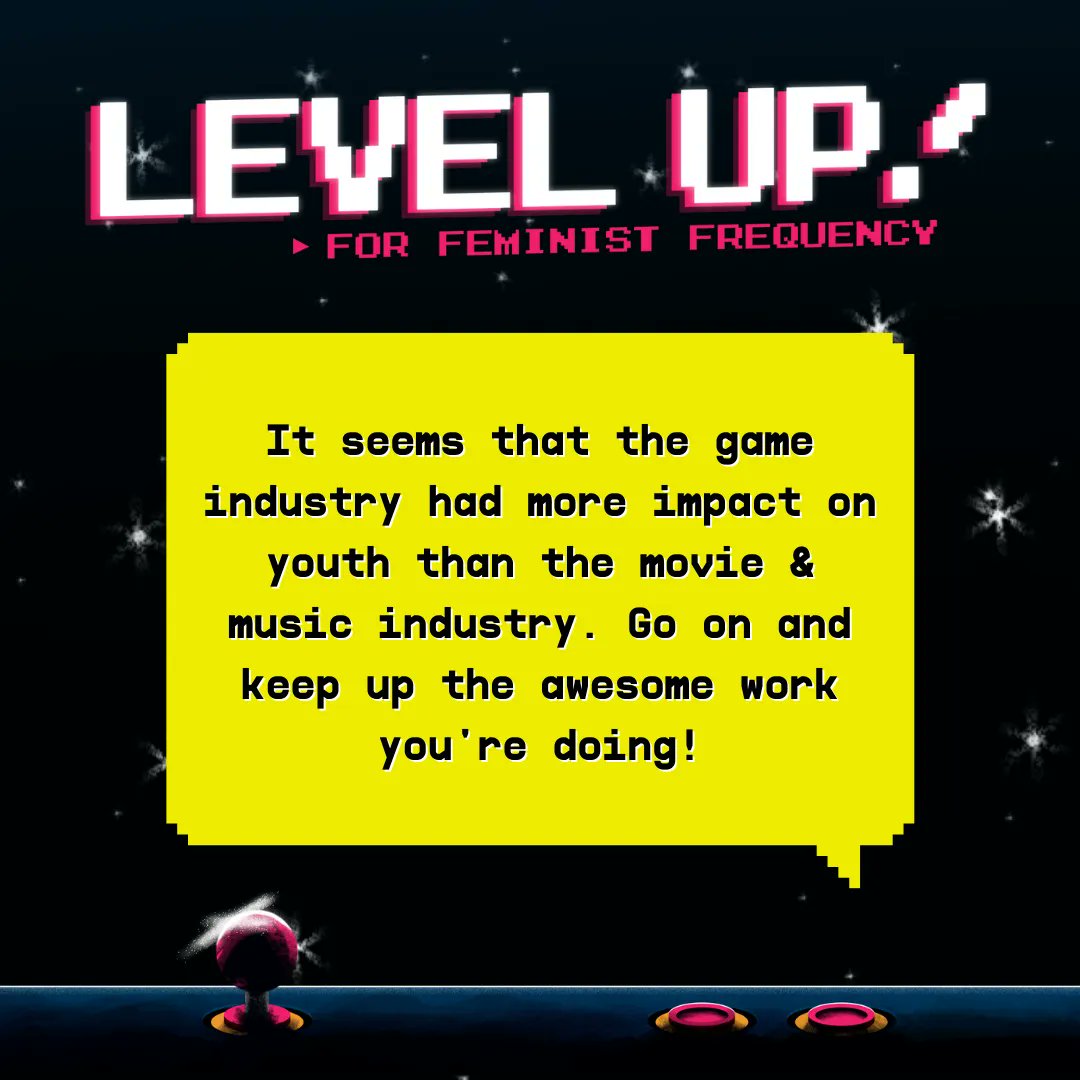✨ We're so touched by these supporters' comments! ✨
We ALL—if we play games, make games, or consume media influenced by games—deserve dignity &amp; respect. The dark side of gaming is strong but the good in this community's stronger! Join it; support today: givebutter.com/femfreq2022.