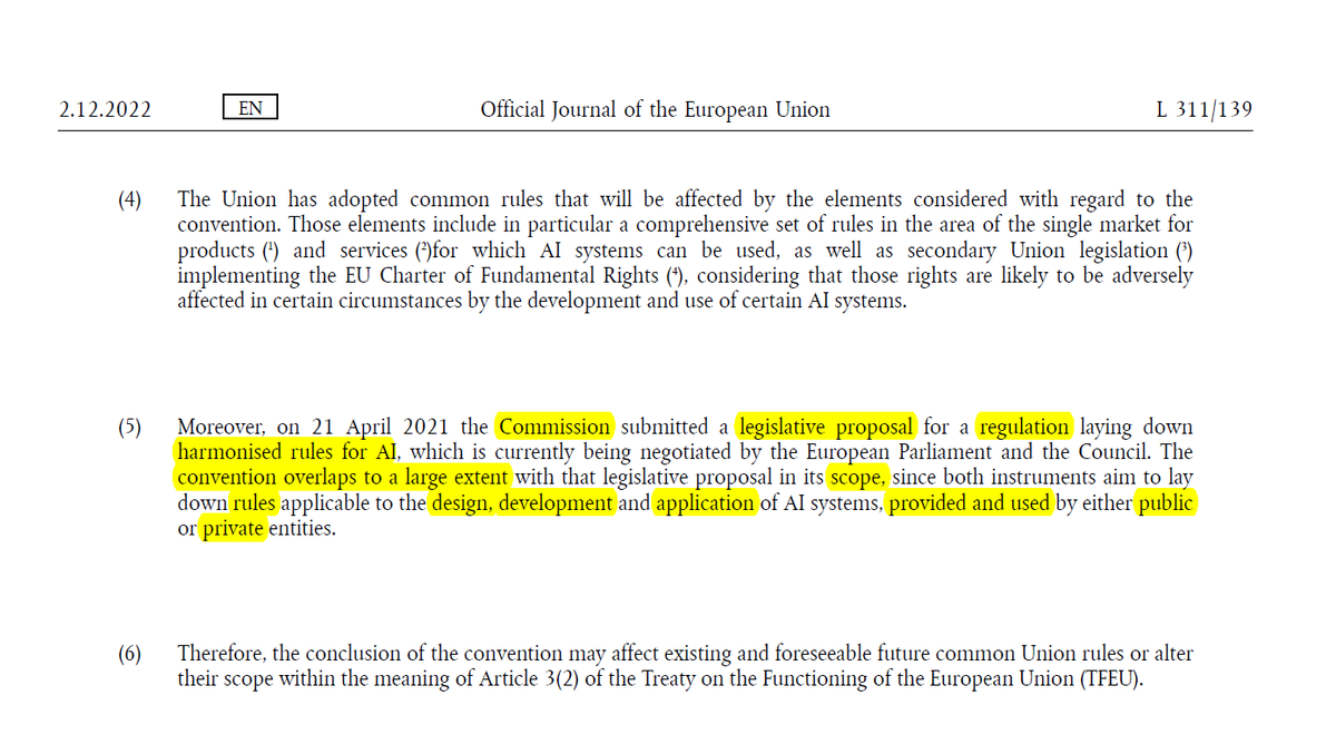 MaFrischhut's tweet photo. #InTodaysOJ on @EURLex Council Decision authorising the opening of negotiations on behalf of the EU for a #CouncilofEurope convention on #ArtificialIntelligence, #humanrights, #democracy and #RuleOfLaw 

@annajobin @LukasStaffler @AnB_Law @eduardfosch 

https://t.co/x9pF2bXyj6 https://t.co/68v2zjg3HX