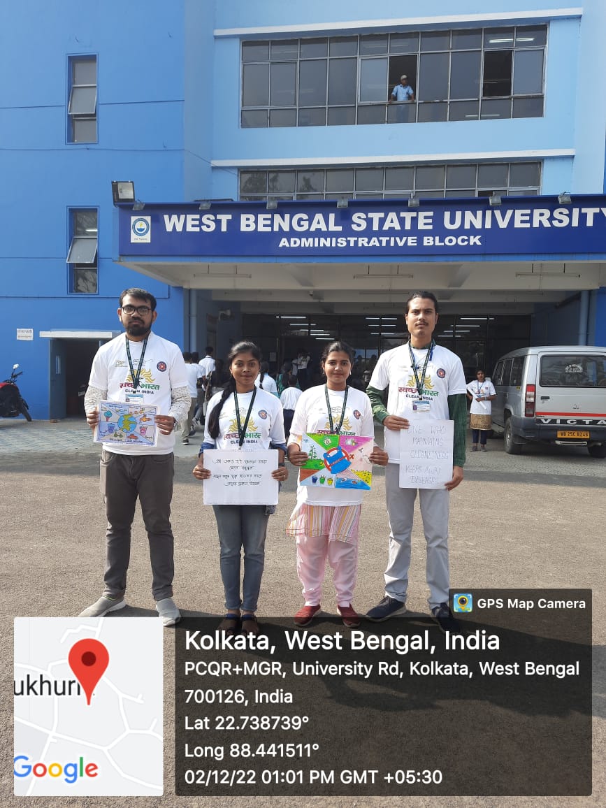 nssbgc_unit's tweet photo. NSS volunteers of Barasat Govt. College have participated in '#CleanEnvironment & #SwachhBharatMission Campaign', organized by NSS Cell, WBSU on 02.12.2022.
Among them, Puja Biswas has been received a prize by NSS Cell, WBSU for her poster '#StopUsePlastic'
@rdnss_kolkata https://t.co/lhYE9087Eb